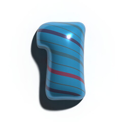 Números 3D azules estilo globo con Líneas de Colores