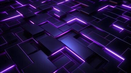 Fototapeta premium 3d rendering of purple and black abstract geometric background. Scene for advertising, technology, showcase, banner, game, sport, cosmetic, business, metaverse. Sci-Fi Illustration. Product display