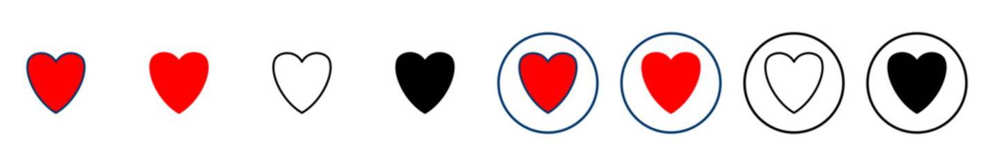 Obraz premium Heart icon vector isolated on white background. Heart vector icon. Like icon vector. Love