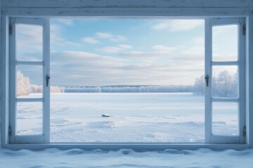 Window snow outdoors nature.