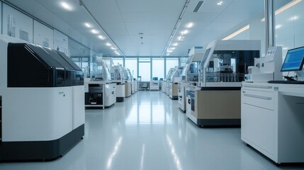 High-throughput screening laboratory processing thousands of samples for drug discovery and research