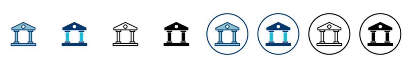 Bank icon vector isolated on white background. bank vector icon, museum, university