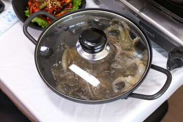 korea seafood. webfoot octopus, short arm octopus