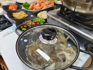 korea seafood. webfoot octopus, short arm octopus