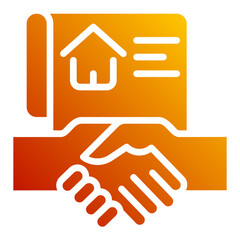 deal document. vector single icon with a solid gradient style. suitable for any purpose. for example: website design, mobile app design, logo, etc.