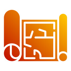 room house plan. vector single icon with a solid gradient style. suitable for any purpose. for example: website design, mobile app design, logo, etc.