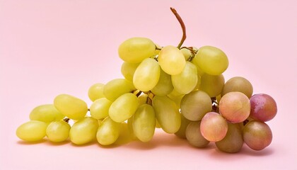 Fresh Green Grapes on Pink