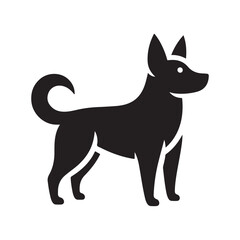 Dog collection, sticker,  Dog outline , Sitting dog silhouette vector, icon, symbol isolated on white background.