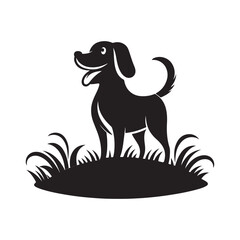 Dog collection, sticker,  Dog outline , Sitting dog silhouette vector, icon, symbol isolated on white background.