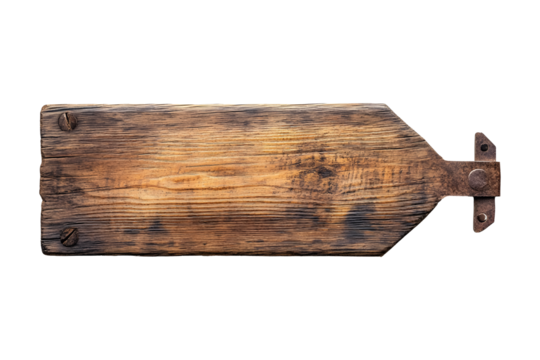 Wooden signboard on a transparent background. isolated background.