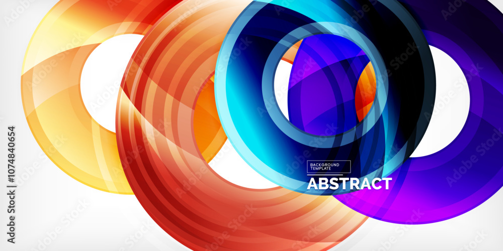 Aufkleber Bright colorful circles with light effects. Abstract background