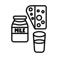 Dairy Products Icon line icon