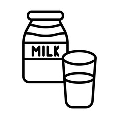 Skim Milk line icon