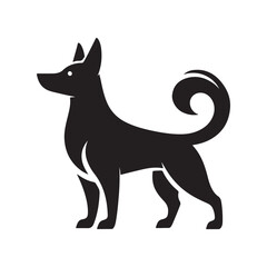 Dog collection, sticker,  Dog outline , Sitting dog silhouette vector, icon, symbol isolated on white background.