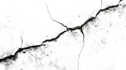 Abstract cracked concrete texture on a transparent background. isolated background.