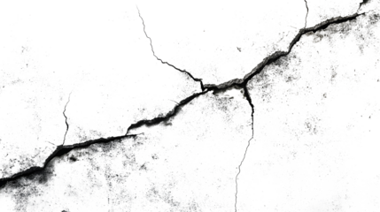 Abstract cracked concrete texture on a transparent background. isolated background.