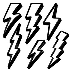 Doodle sketch style of electric lightning bolt symbol vector illustration for concept design.