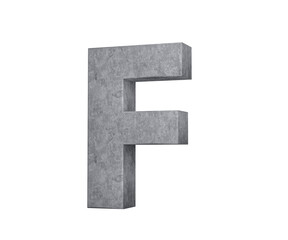 3d Concrete Capital Letter F Alphabet F Made Of Grey Concrete Stone White Background 3d Illustration
