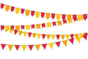Obraz premium Thanksgiving bunting isolated on white background. Autumn holidays party decoration.
