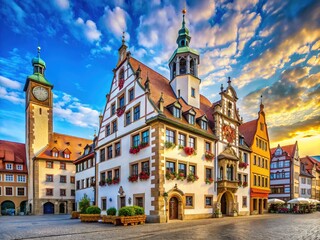 Obraz premium Freiberg Town Hall Germany AI Photo Rule of Thirds Architecture