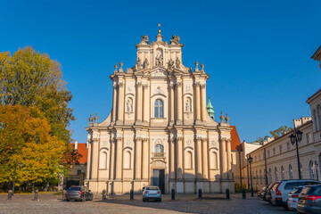 Poland capital warsaw new world street parliament building and old town and royal castle images