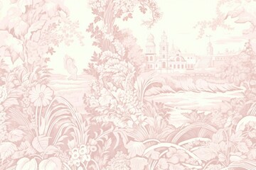 Rose wallpaper pattern drawing.
