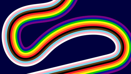 Progress Pride Flag Wave Background. Vector Background for Pride Month. Pride flag colours. Rainbow stripes background. Vector illustration for apps and websites. Vector EPS 10