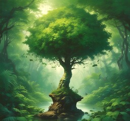 Obraz premium Illustration of green world.