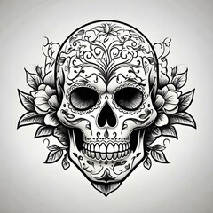 sugar skull tattoo style
