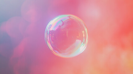 Floating Soap Bubbles with Iridescent Colors Against Soft, Ethereal Backgrounds