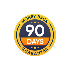 90 days money back guarantee badge warranty sign vector design