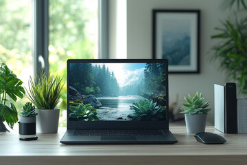 "Modern ergonomic office workspace showcasing cutting-edge technology and professional organization, ideal for boosting productivity in contemporary corporate environments