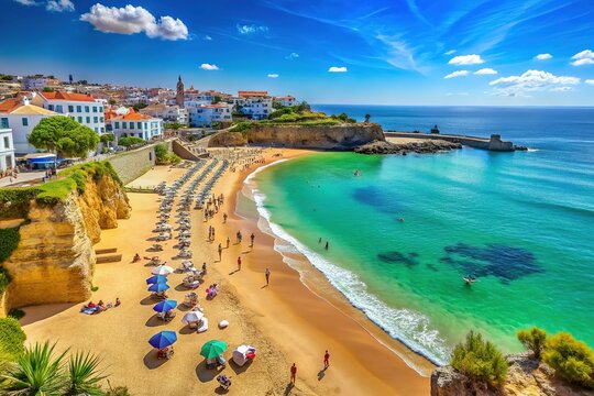 Praia da Duquesa Cascais Portugal Beach Vacation Photography AI Art