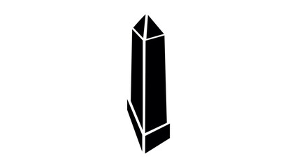 Obelisk emblem, black isolated silhouette