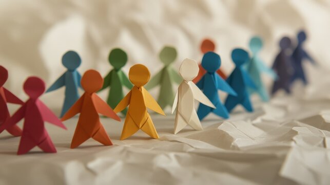 Colorful paper figures representing unity and diversity in community
