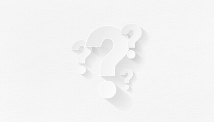 Question mark design with copy space on white background