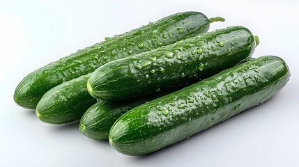 Freshly Harvested,Crunchy Cucumbers Displayed in a Natural,Organic Garden Setting - Healthy,Nutritious Produce for Culinary and Wellness Concepts