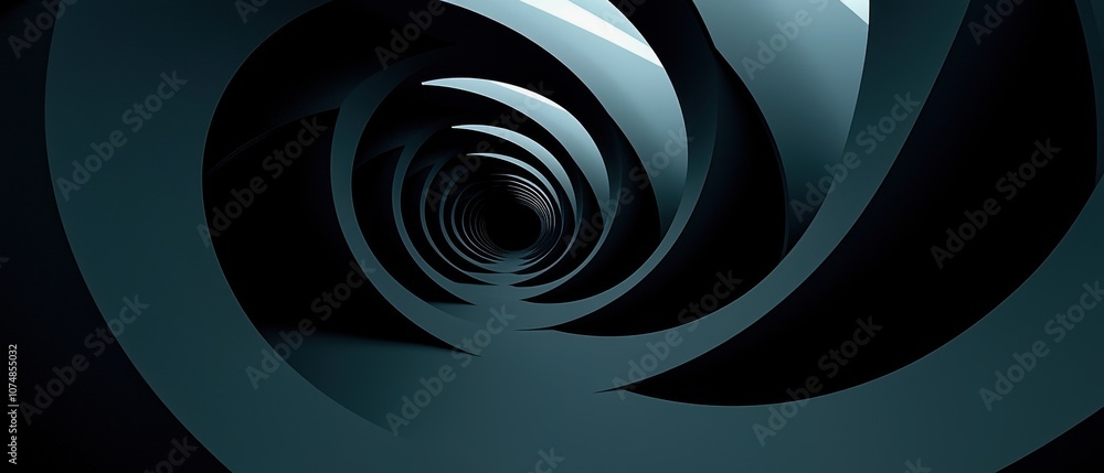 Poster a swirling, dark tunnel extends into the distance, creating a sense of depth and movement in a mesme