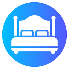 double bed gradient icon