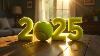 A Creative Concept for a 2025 Tennis Theme with Soft and Inviting Lighting Decor