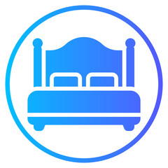 double bed gradient icon
