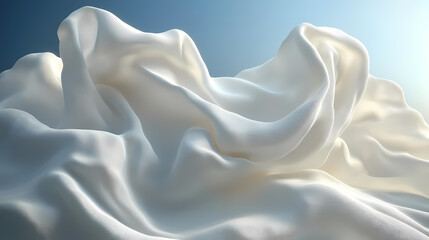 Obraz premium Abstract textures flowing white cloth background 3d rendering