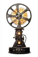 Obraz premium Vintage film projector with reel of film.