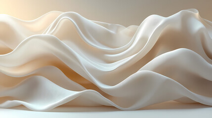 Obraz premium Abstract textures flowing white cloth background 3d rendering