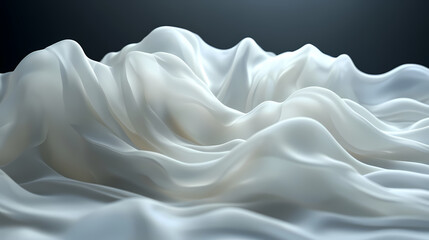 Obraz premium Abstract textures flowing white cloth background 3d rendering