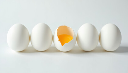 Broken Egg, Minimalist Still Life