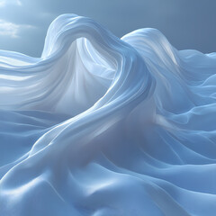 Fototapeta premium Abstract textures flowing white cloth background 3d rendering