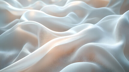 Fototapeta premium Abstract textures flowing white cloth background 3d rendering