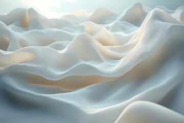 Obraz premium Abstract textures flowing white cloth background 3d rendering