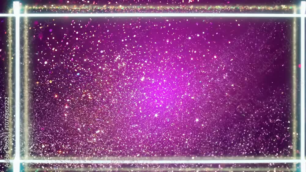 Poster sparkling purple background with glowing edges, creating a mystical atmosphere
